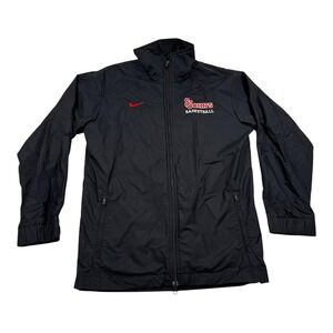 Vtg Nike St Johns Red Storm Basketball Jacket Mens Small Black NCAA Full Zip